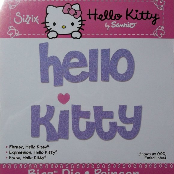 Sizzix Bigz Die - phrase, hello kitty 655804 - Picture 1 of 6